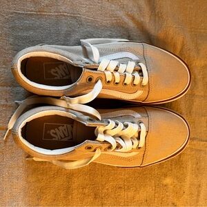 platform vans 
tan
